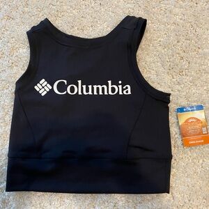 Columbia Windgates Cropped Black Tank Top Womens s Omni Shade Sun Protection